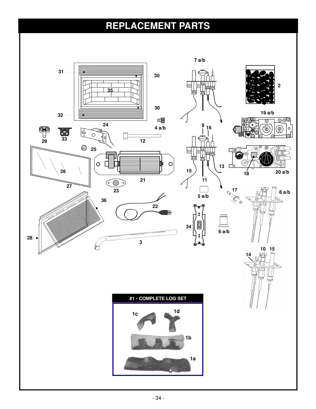 Vermont Casting BHDR36 installation instructions Replacement Parts 