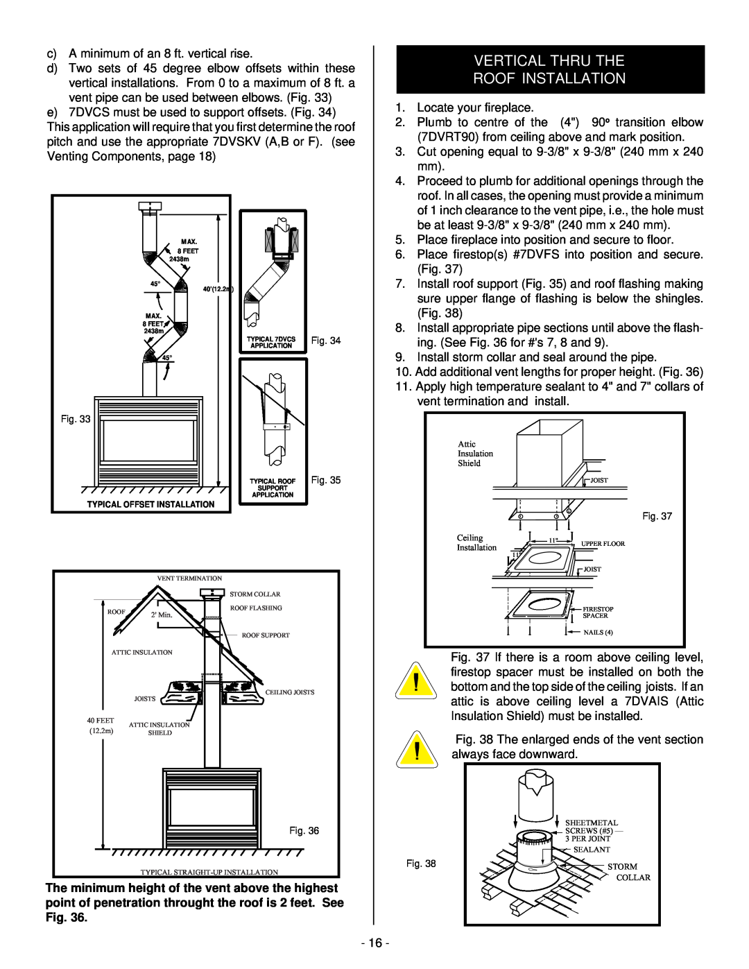 Vermont Casting BHDR36 installation instructions Vertical Thru The Roof Installation 