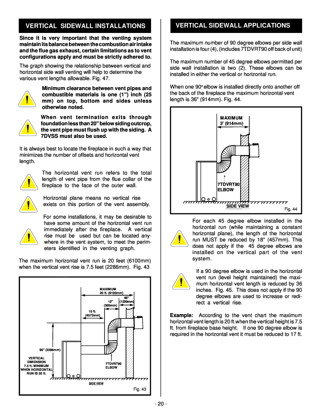 Vermont Casting BHDR36 installation instructions Vertical Sidewall Installations, Vertical Sidewall Applications 