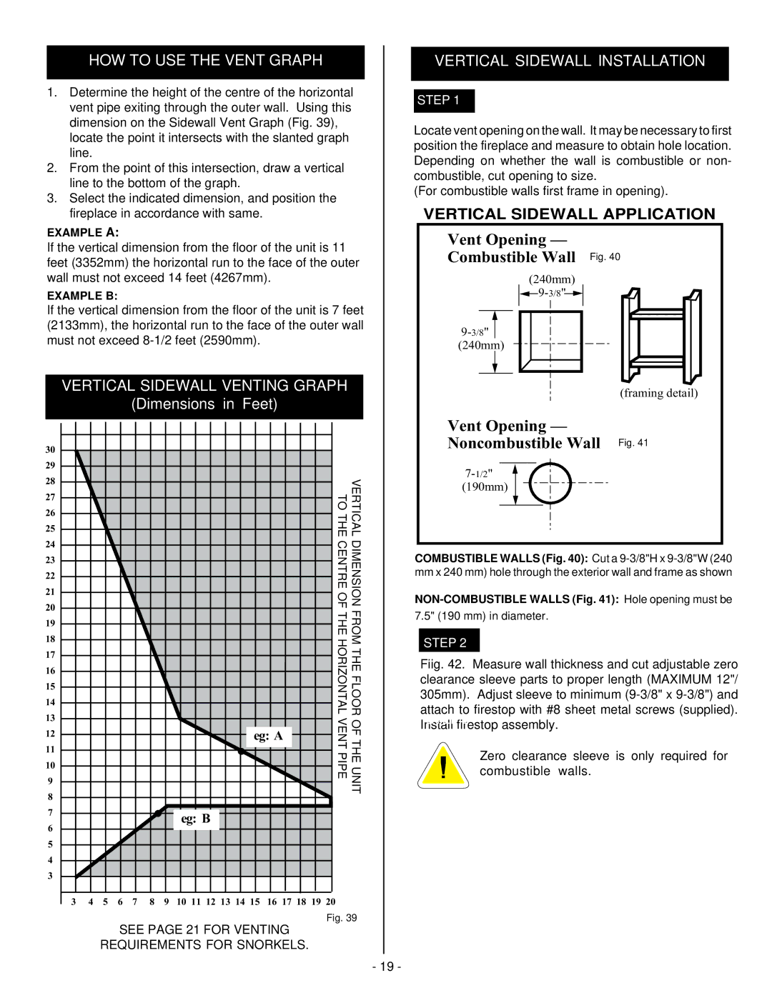 Vermont Casting BHDT36 installation instructions See page 21 for Venting Requirements for Snorkels 