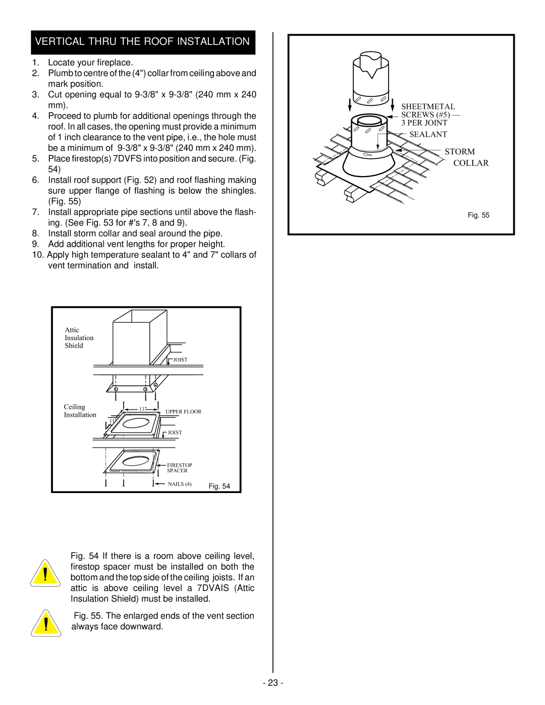 Vermont Casting BHDT36 installation instructions Storm Collar 