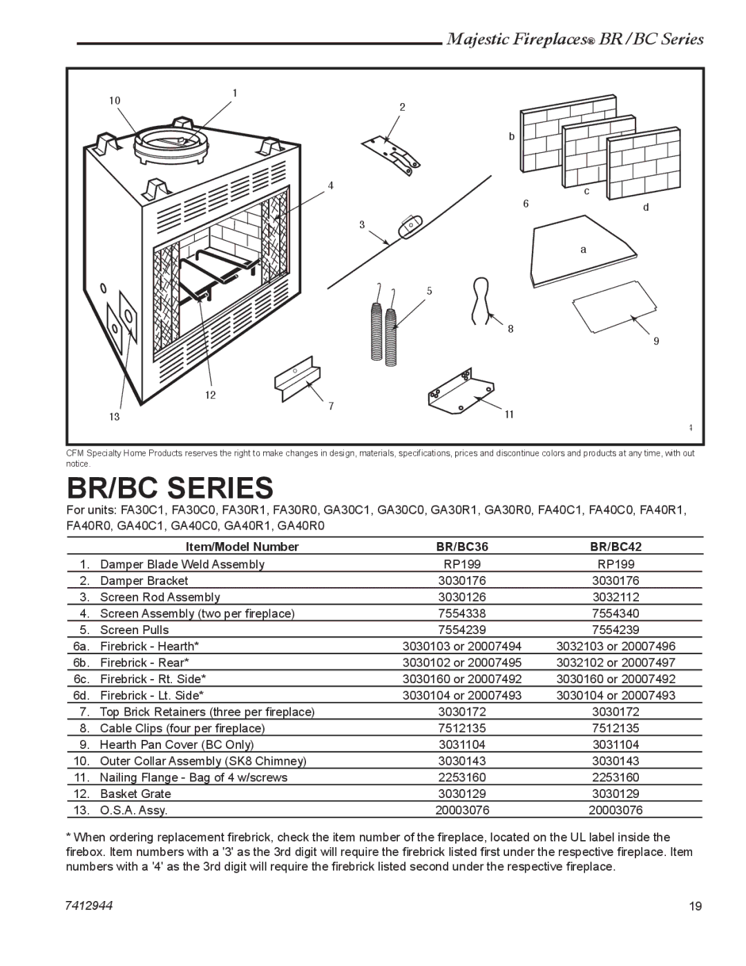 Vermont Casting BR36, BR42, BC42, BC36 manual BR/BC Series 