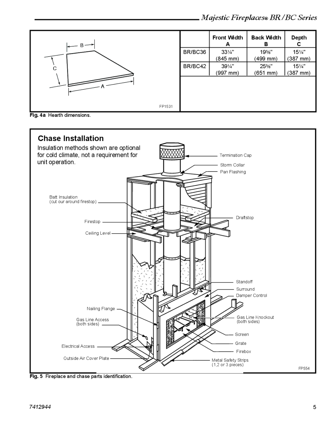 Vermont Casting BC42, BR42, BC36, BR36 manual Chase Installation 