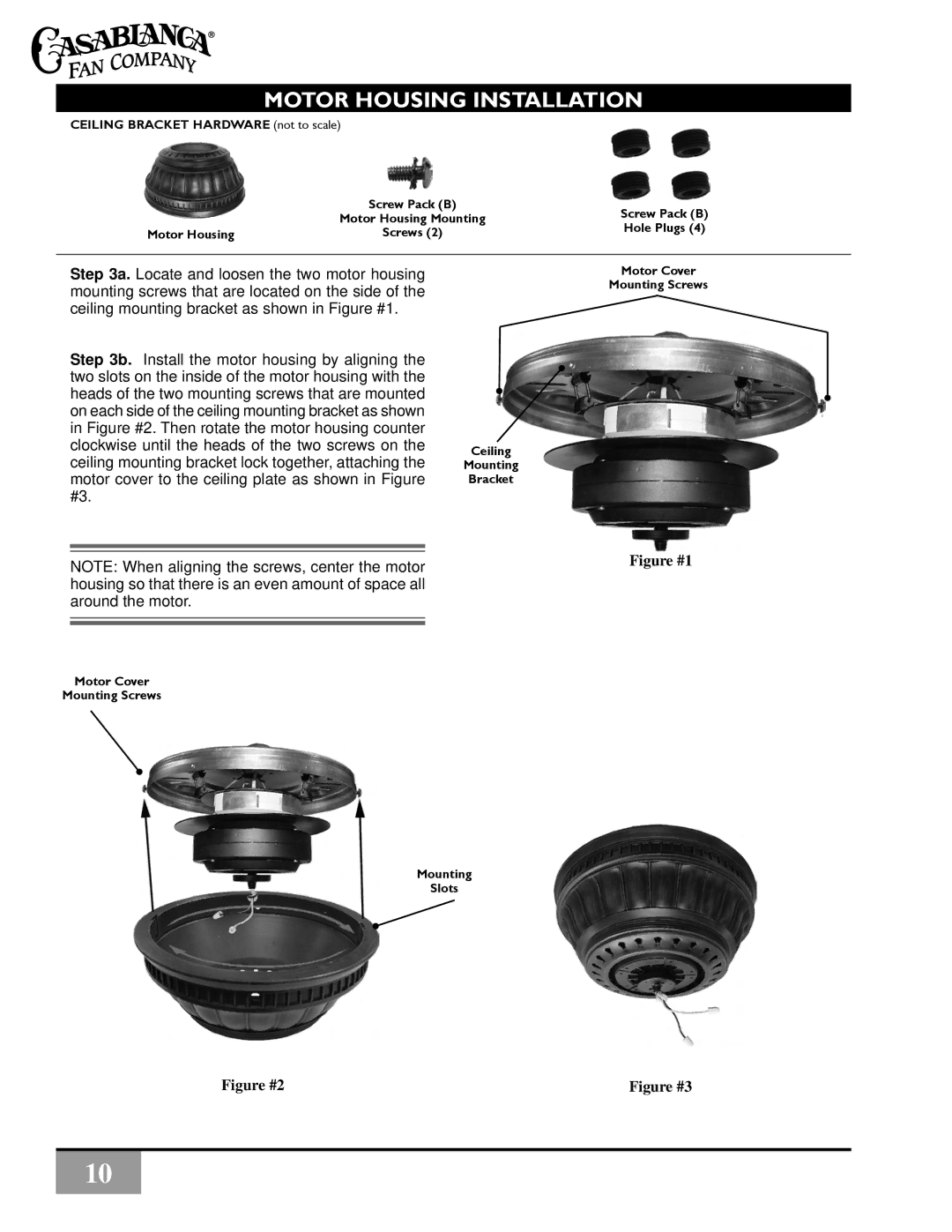 Vermont Casting C34G624M owner manual Motor Housing Installation 