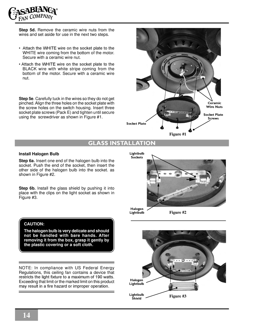 Vermont Casting C34G624M owner manual Glass Installation, Install Halogen Bulb 