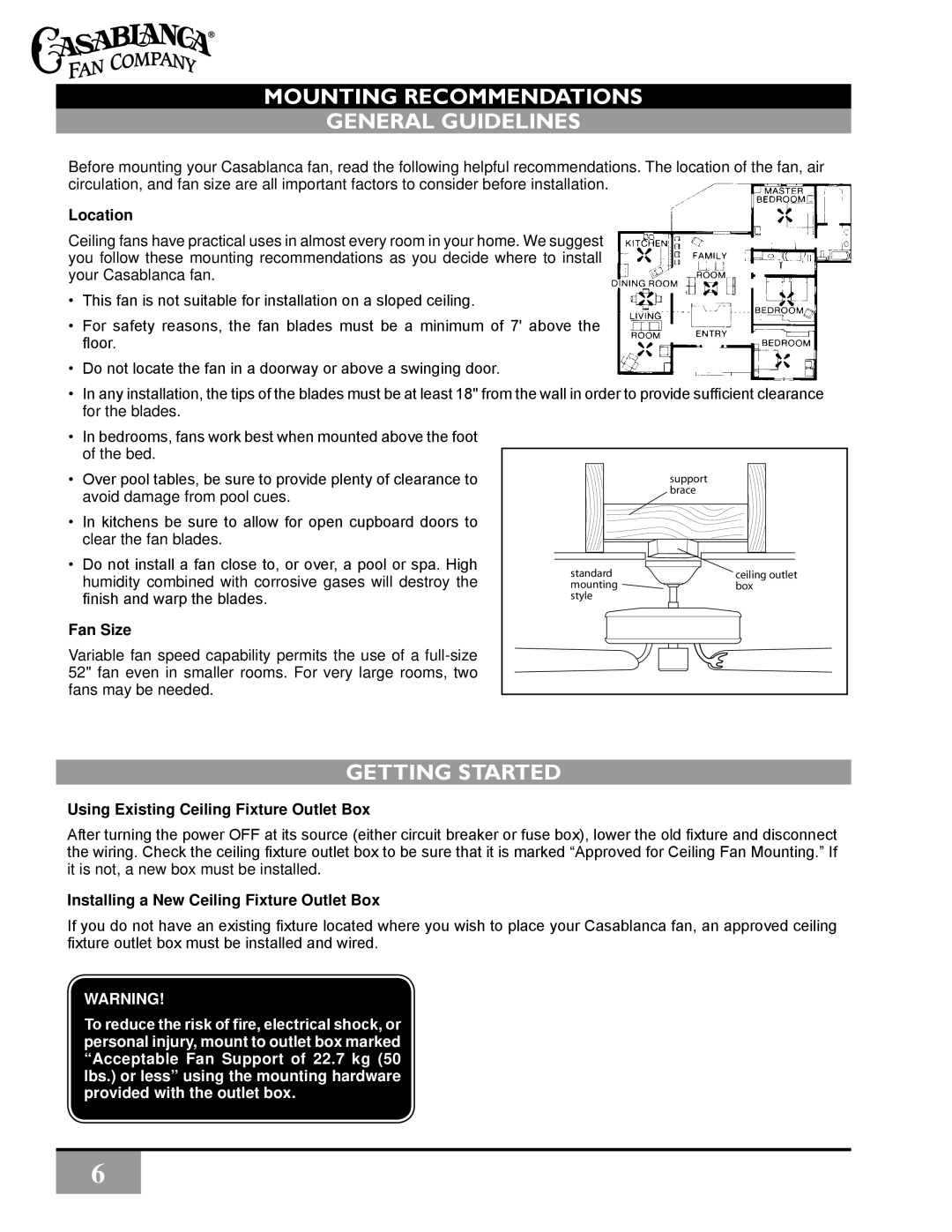 Vermont Casting C34G624M owner manual Mounting Recommendations, General Guidelines, Getting Started 