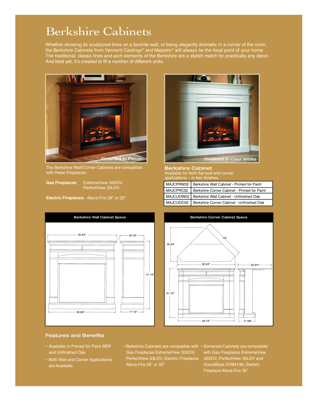 Vermont Casting Classic Series manual Berkshire Cabinets 