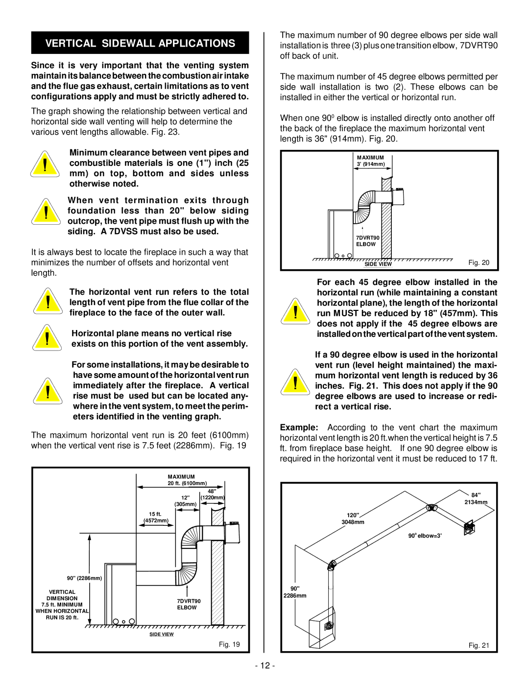 Vermont Casting DBR39, DBR33, DBR36 installation instructions Vertical Sidewall Applications 