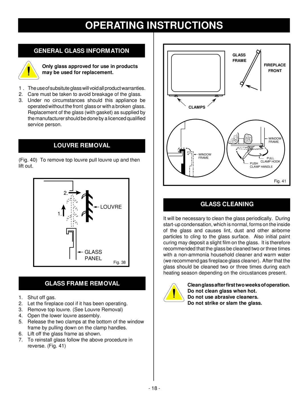 Vermont Casting DBR39, DBR33, DBR36 General Glass Information, Louvre Removal, Glass Frame Removal, Glass Cleaning 