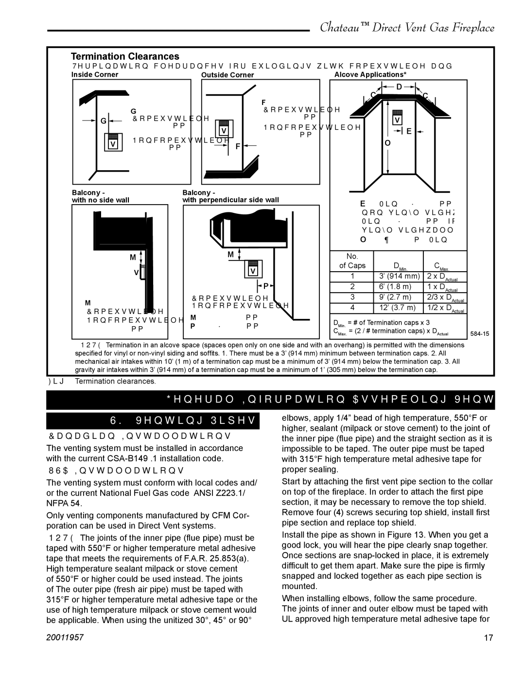 Vermont Casting DTV38s2 General Information Assembling Vent Pipes SK8 Venting Pipes, Canadian Installations 