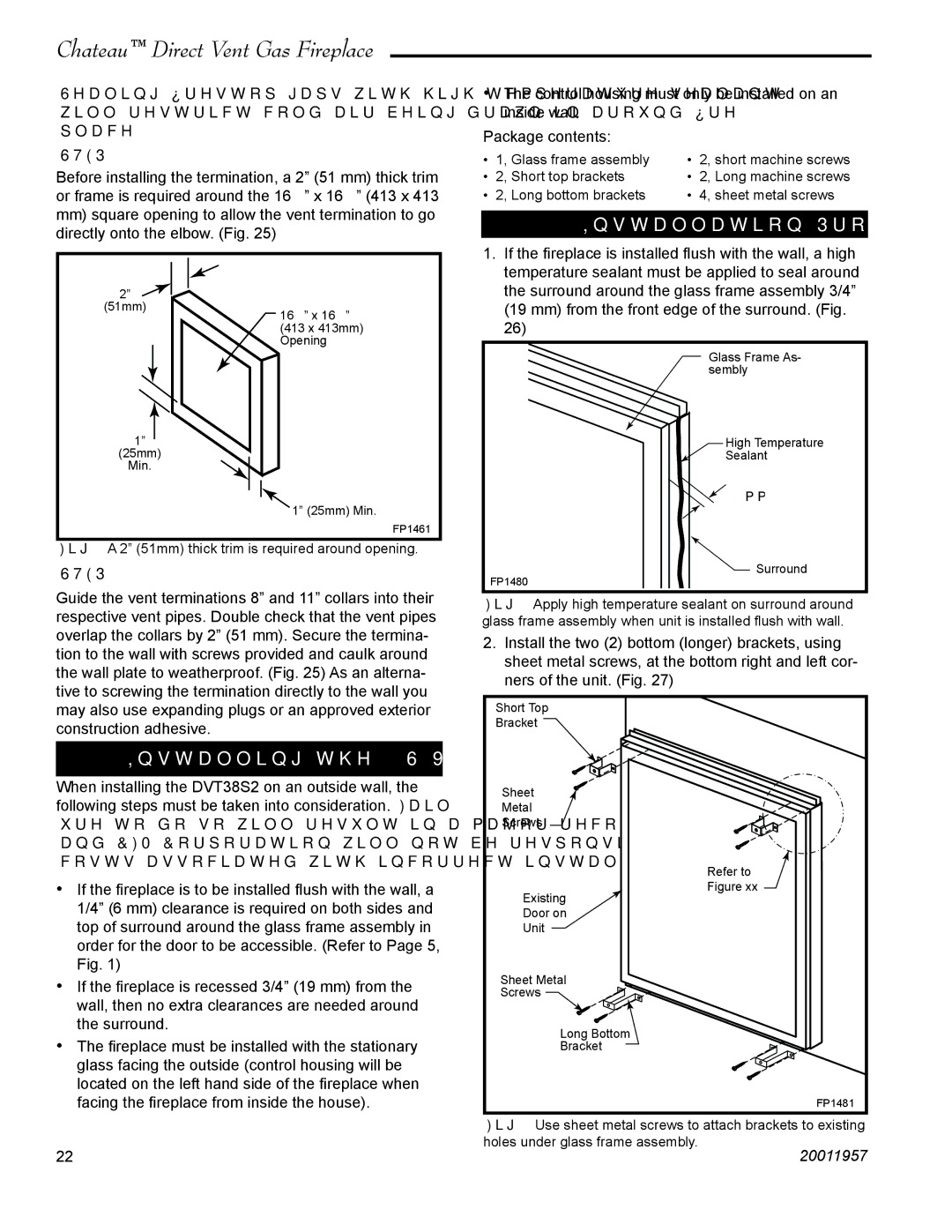 Vermont Casting DTV38s2 installation instructions Installation Procedure, Installing the 38S2VDK Door 