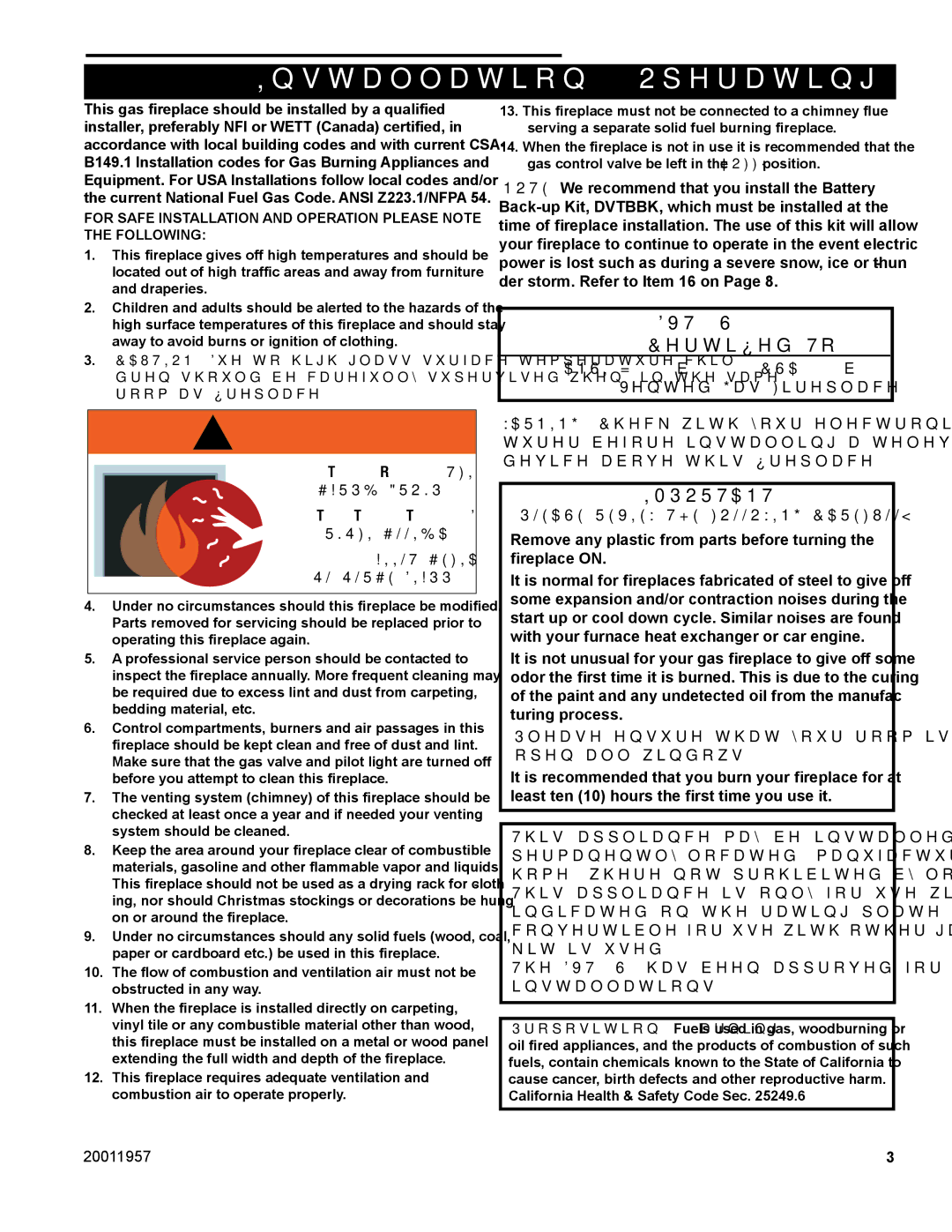 Vermont Casting DTV38s2 Installation & Operating Instructions, Certiﬁed To, Please Review the Following Carefully 