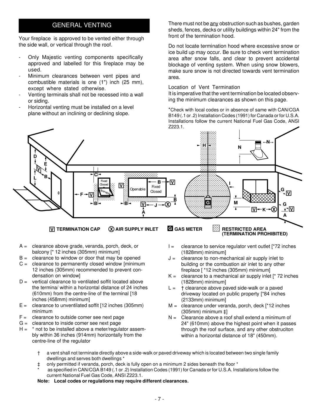 Vermont Casting DVRS3, DVRSL, DVRSR installation instructions General Venting 