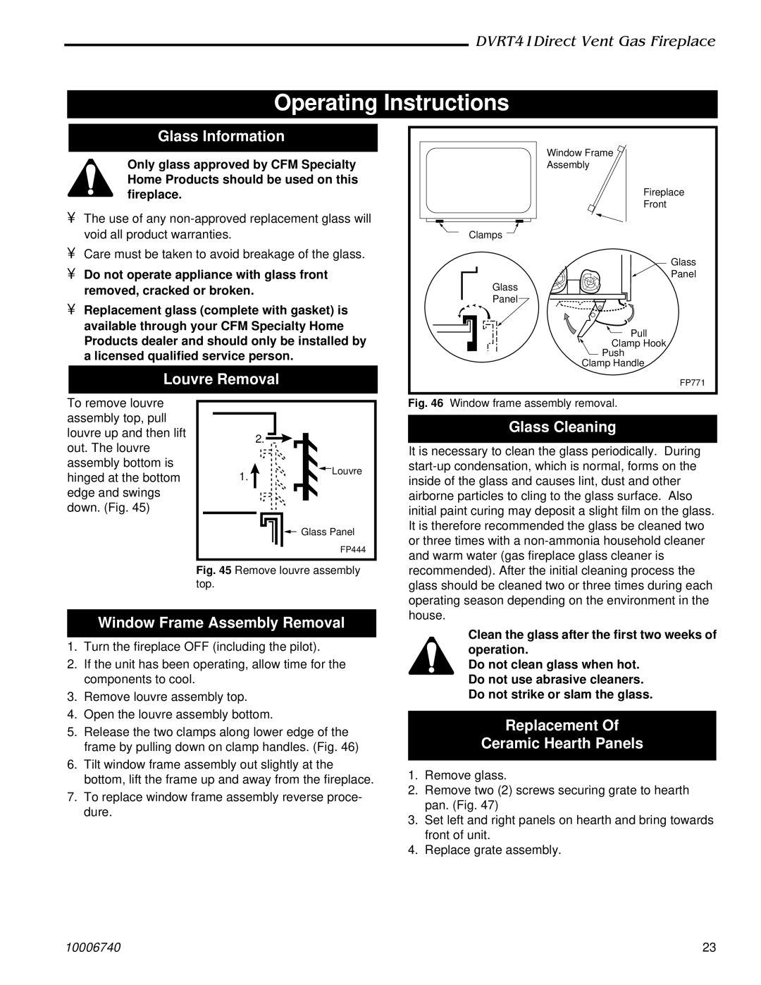 Vermont Casting DVRT41 manual Operating Instructions 