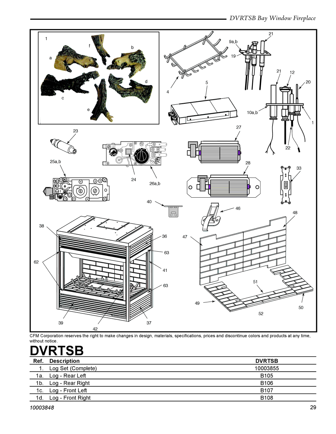 Vermont Casting DVRTSB manual Description, Off 