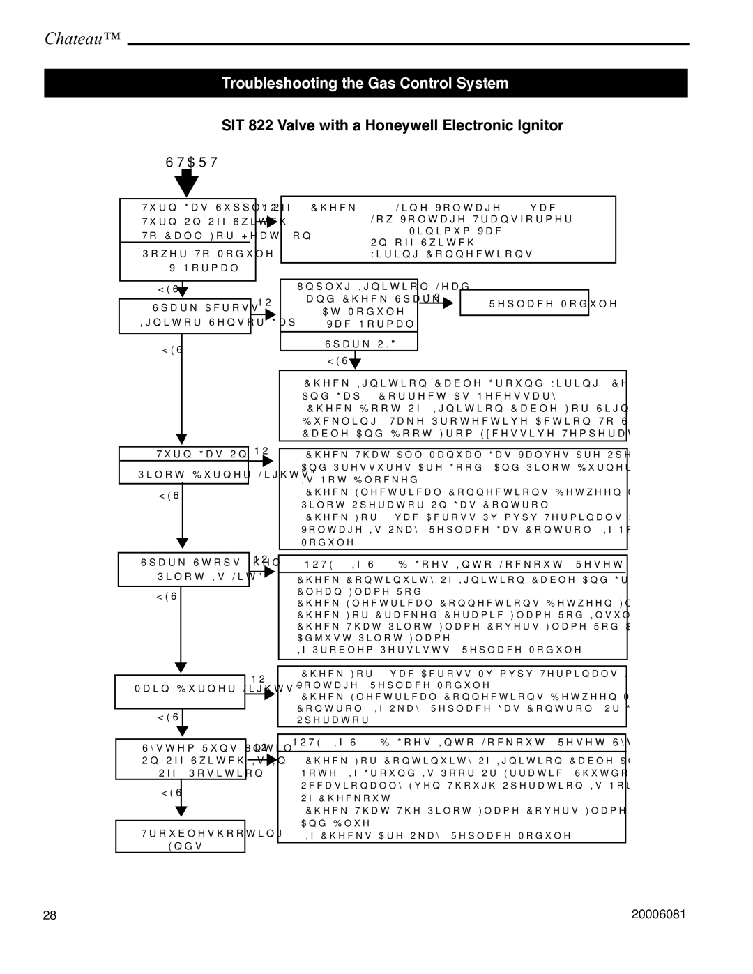 Vermont Casting DVT38 installation instructions SIT 822 Valve with a Honeywell Electronic Ignitor 