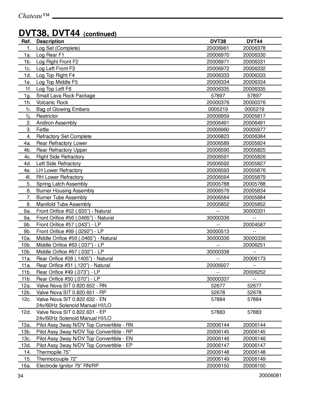 Vermont Casting installation instructions DVT38, DVT44, DVT38 DVT44 