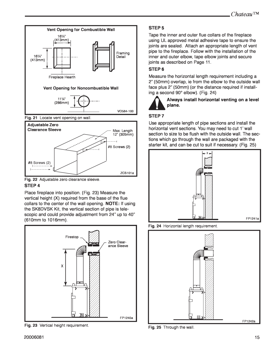 Vermont Casting DVT38 installation instructions Chateau, Step 