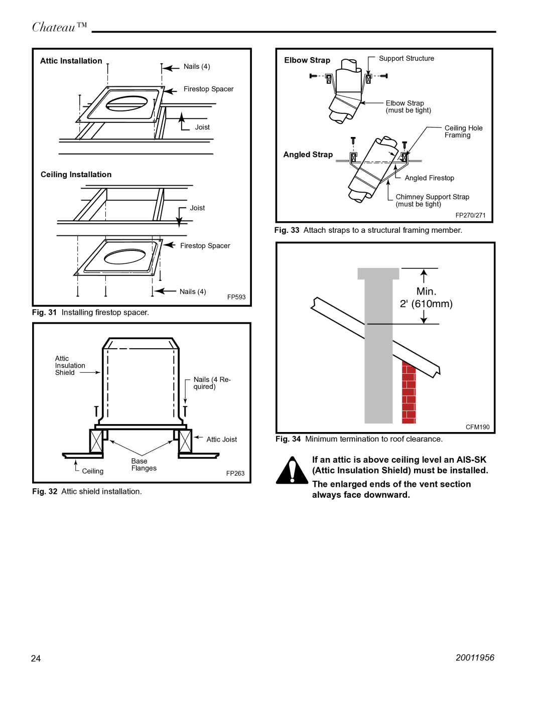 Vermont Casting DVT38IN installation instructions Min 610mm 