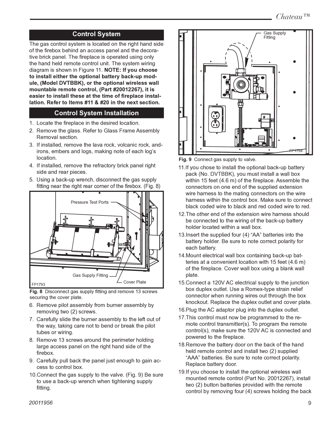 Vermont Casting DVT38IN installation instructions Control System Installation 