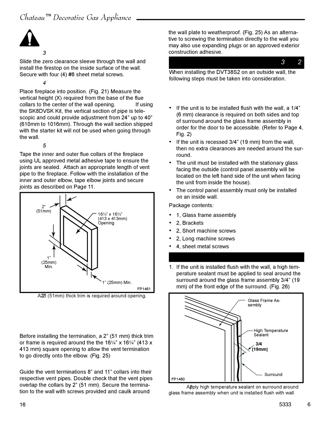 Vermont Casting DVT38S2 installation instructions Installing the 38S2VDK Door, Installation Procedure 