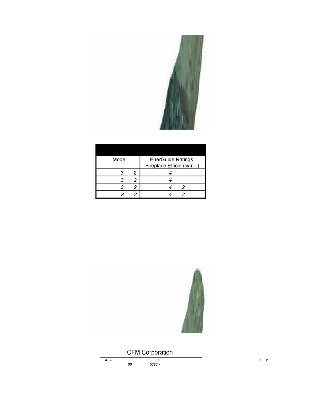 Vermont Casting DVT38S2 installation instructions Efﬁciency Ratings, Model EnerGuide Ratings Fireplace Efﬁciency % 