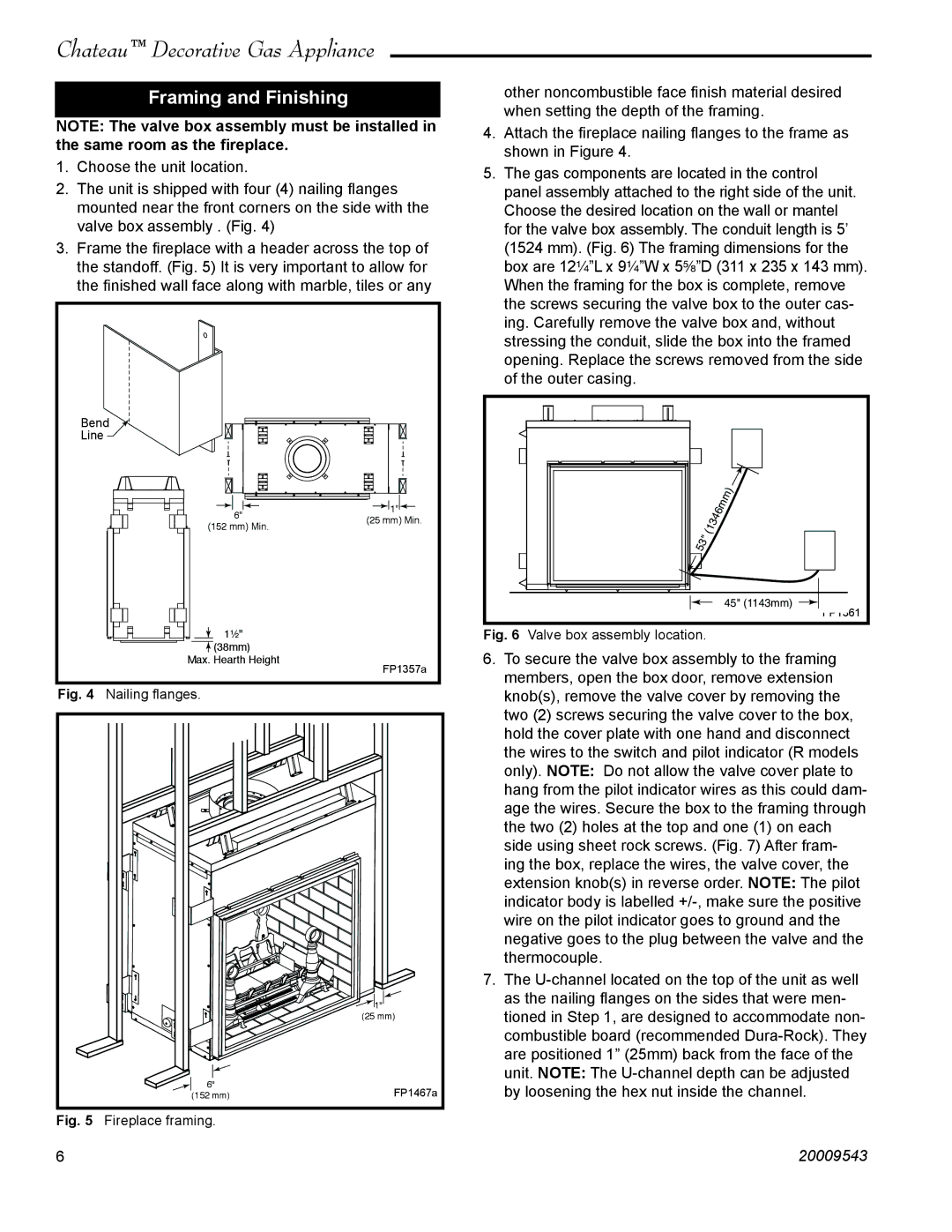 Vermont Casting DVT38S2 installation instructions Framing and Finishing, Nailing ﬂanges 