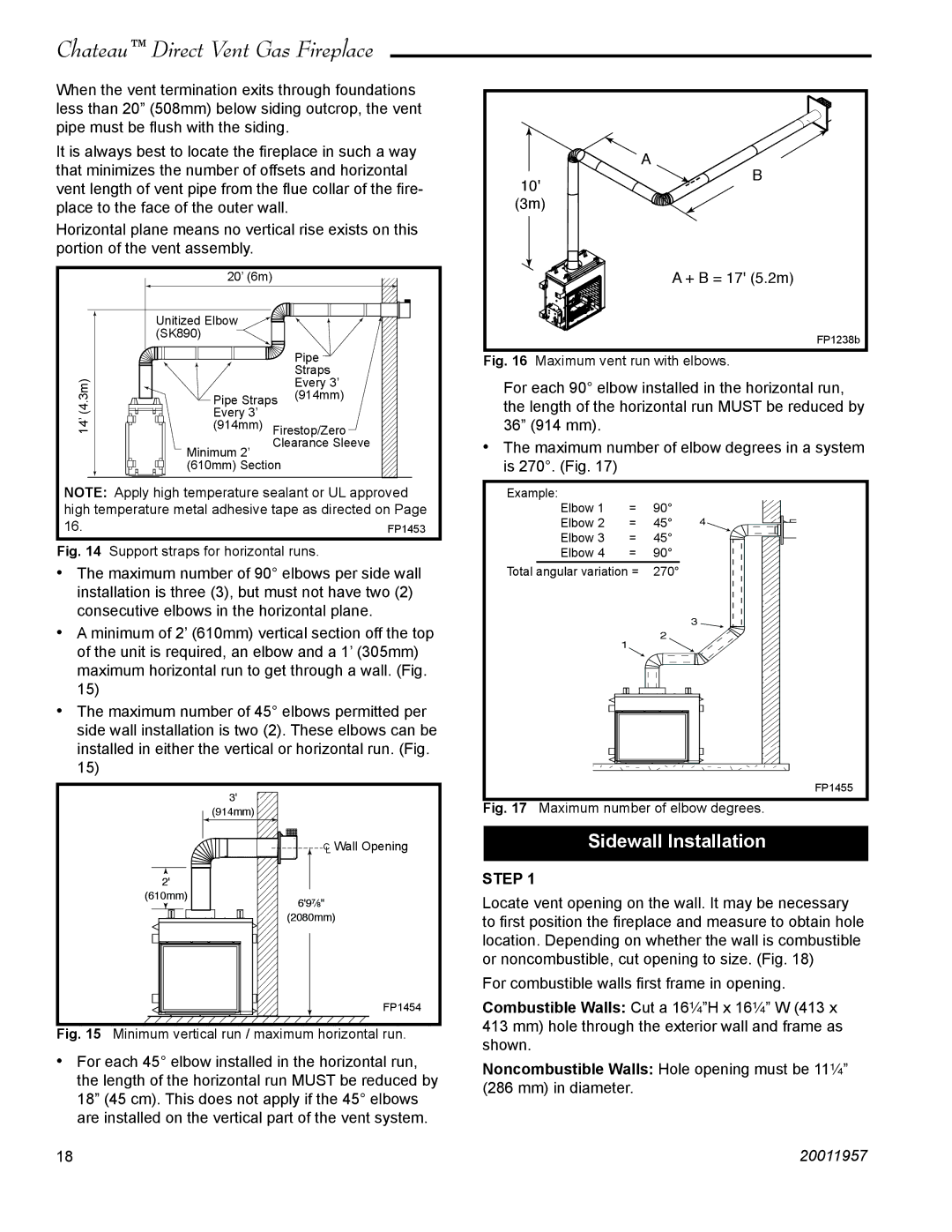 Vermont Casting DVT38S2IN installation instructions Sidewall Installation, Step 