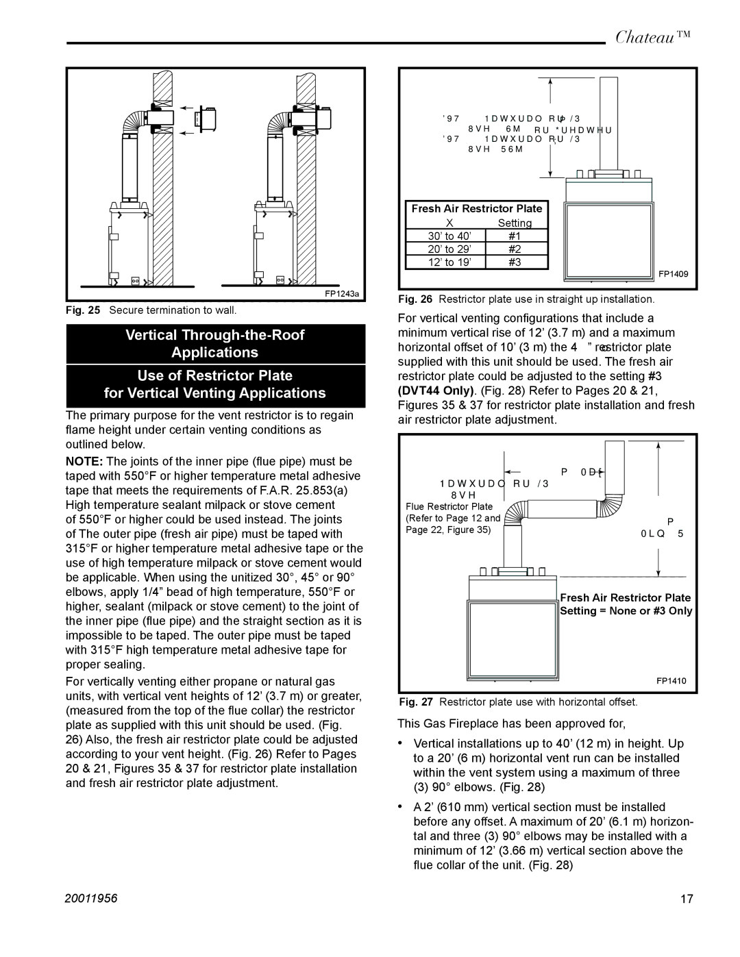 Vermont Casting DVT44 installation instructions Fresh Air Restrictor Plate 