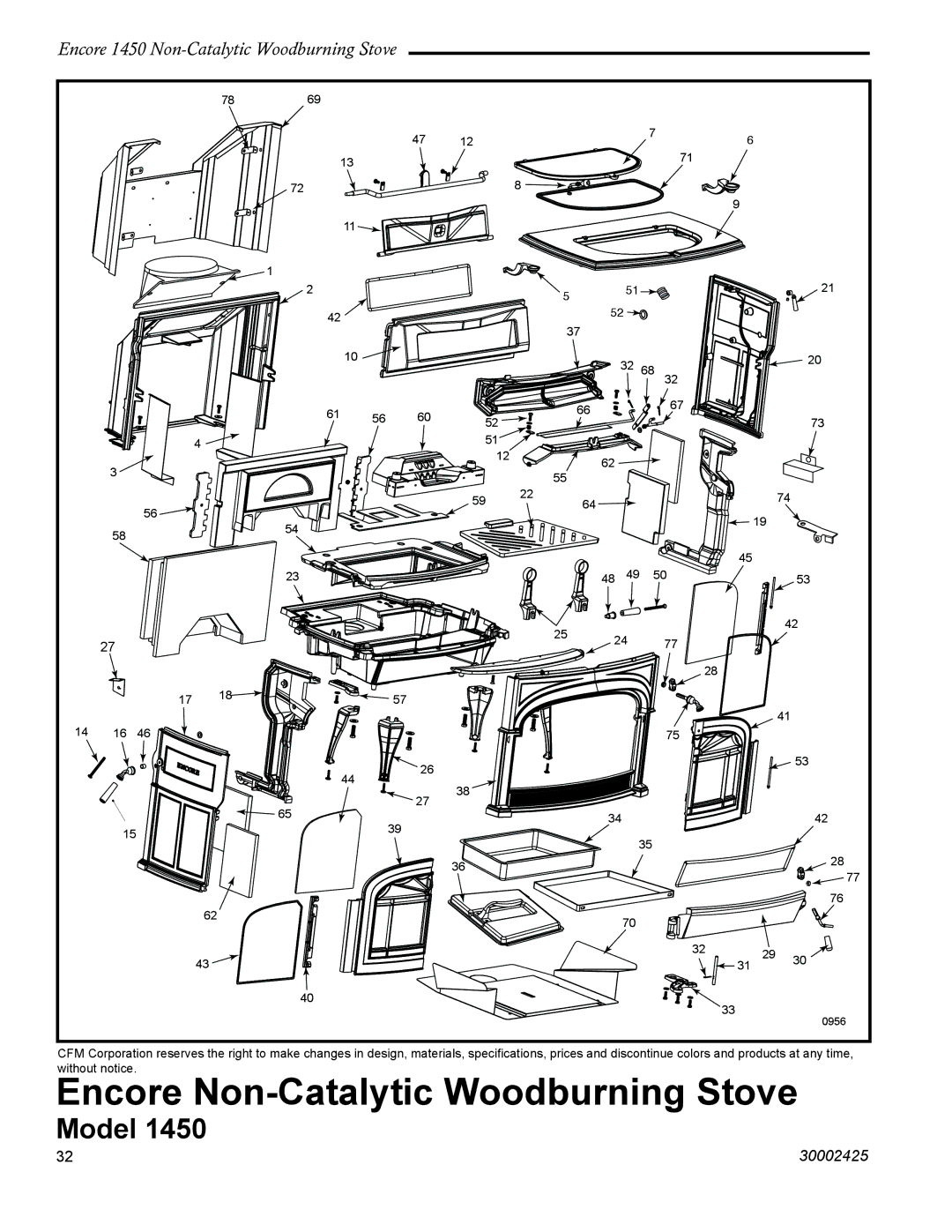 Vermont Casting Encore NC 1450 installation instructions Encore Non-Catalytic Woodburning Stove 