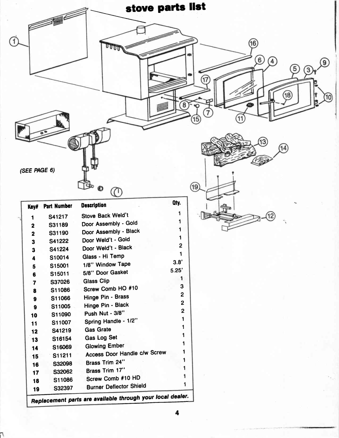 Vermont Casting G400 owner manual stove Parts llst 