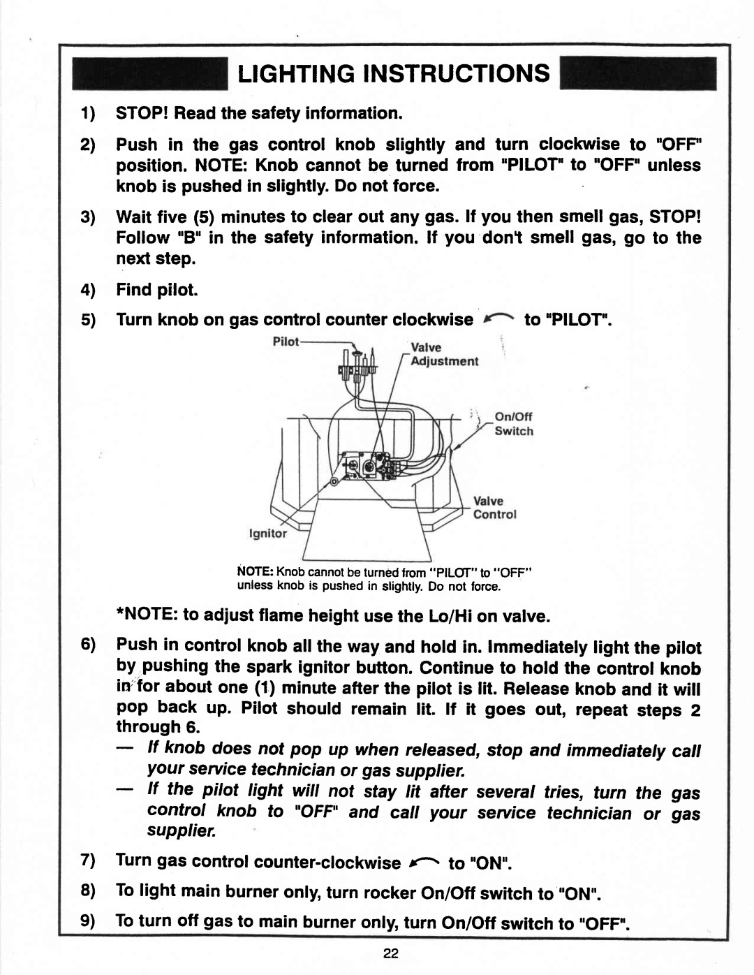 Vermont Casting G600 manual Jls3,HLoijTirlf,ilroFF, Lightinginstructions 