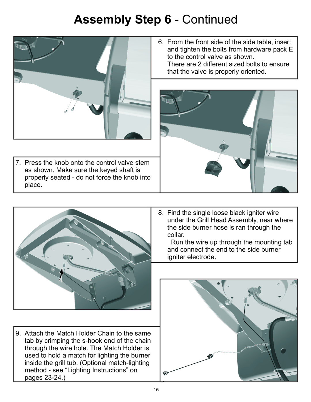 Vermont Casting Gas Grill owner manual Assembly Step 