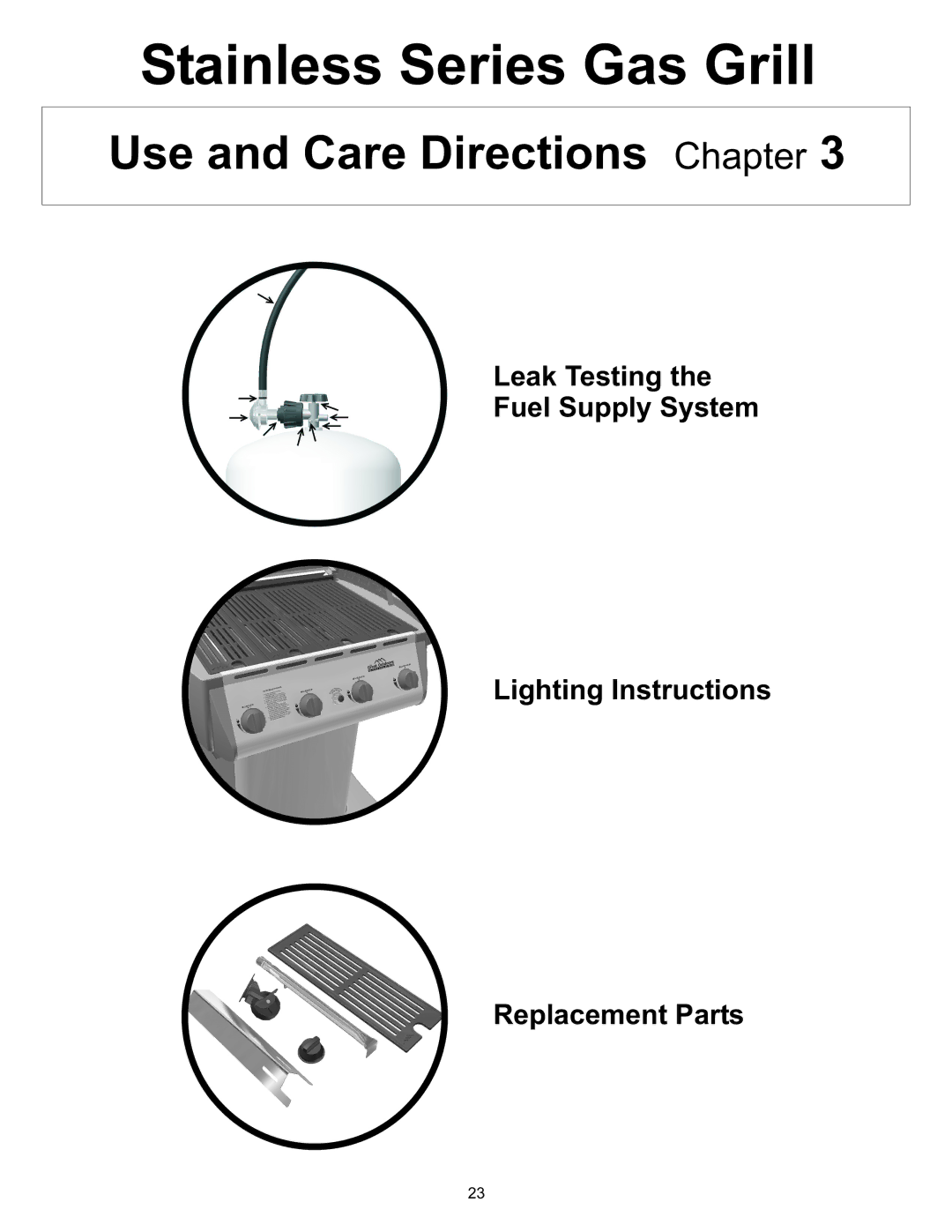 Vermont Casting Gas Grill owner manual Use and Care Directions Chapter 