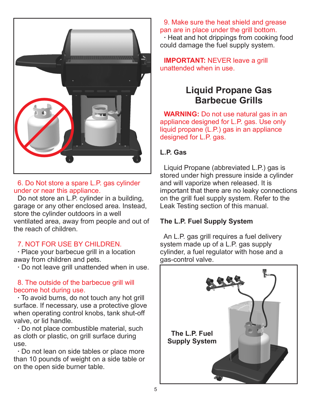 Vermont Casting Gas Grill owner manual Liquid Propane Gas Barbecue Grills, L.P. Gas, The L.P. Fuel Supply System 