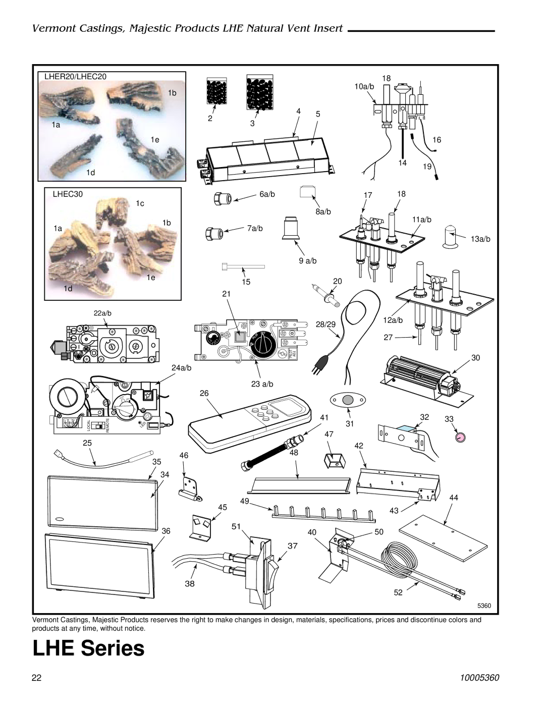 Vermont Casting LHEC20, LHEC30 installation instructions LHE Series 