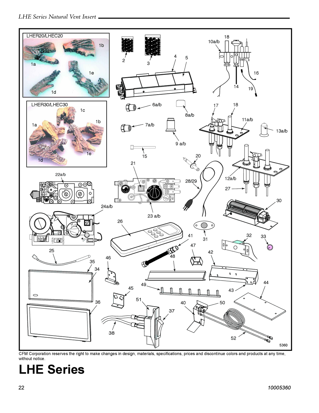 Vermont Casting LHER20 manual LHE Series 