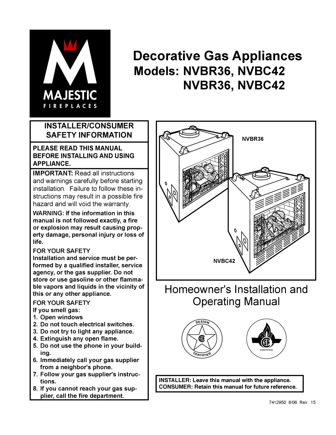 Vermont Casting NVBR36 warranty NVBC42 