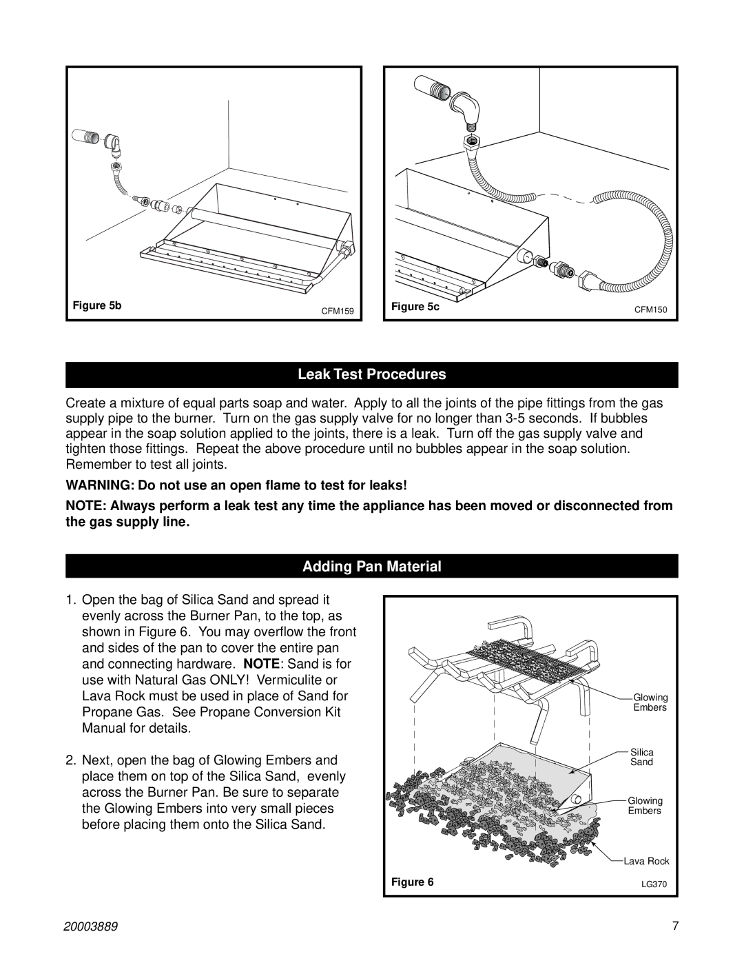 Vermont Casting R24CFL, R30CFL, R18CFL manual Leak Test Procedures, Adding Pan Material 