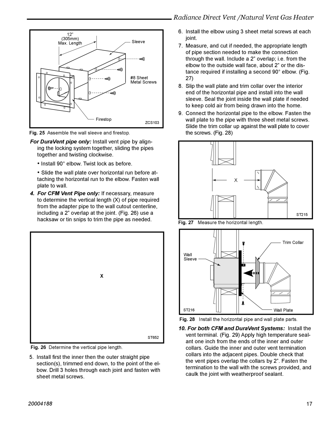 Vermont Casting RDVOD 3390, RDVOD 3399, RDVOD 3354, RDVOD 3360, RDVOD 3369, RDVOD 3350 manual Measure the horizontal length 