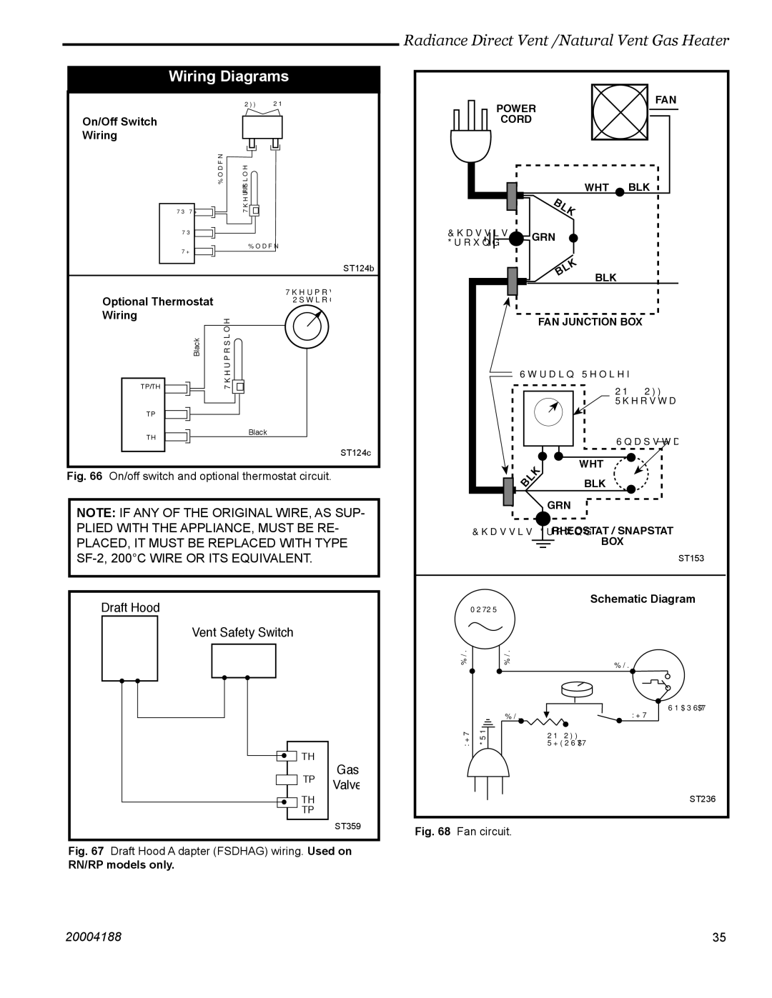 Vermont Casting RDVOD 3390, RDVOD 3399, RDVOD 3354, RDVOD 3360, RDVOD 3369, RDVOD 3350 manual Wiring Diagrams, Blk 