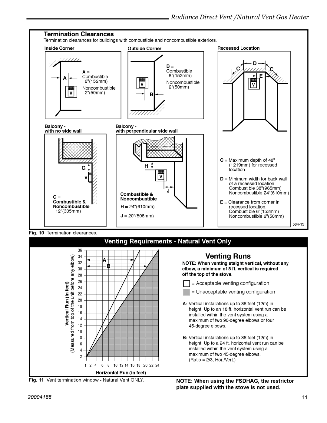 Vermont Casting RDVOD manual Venting Requirements Natural Vent Only, Plate supplied with the stove is not used 