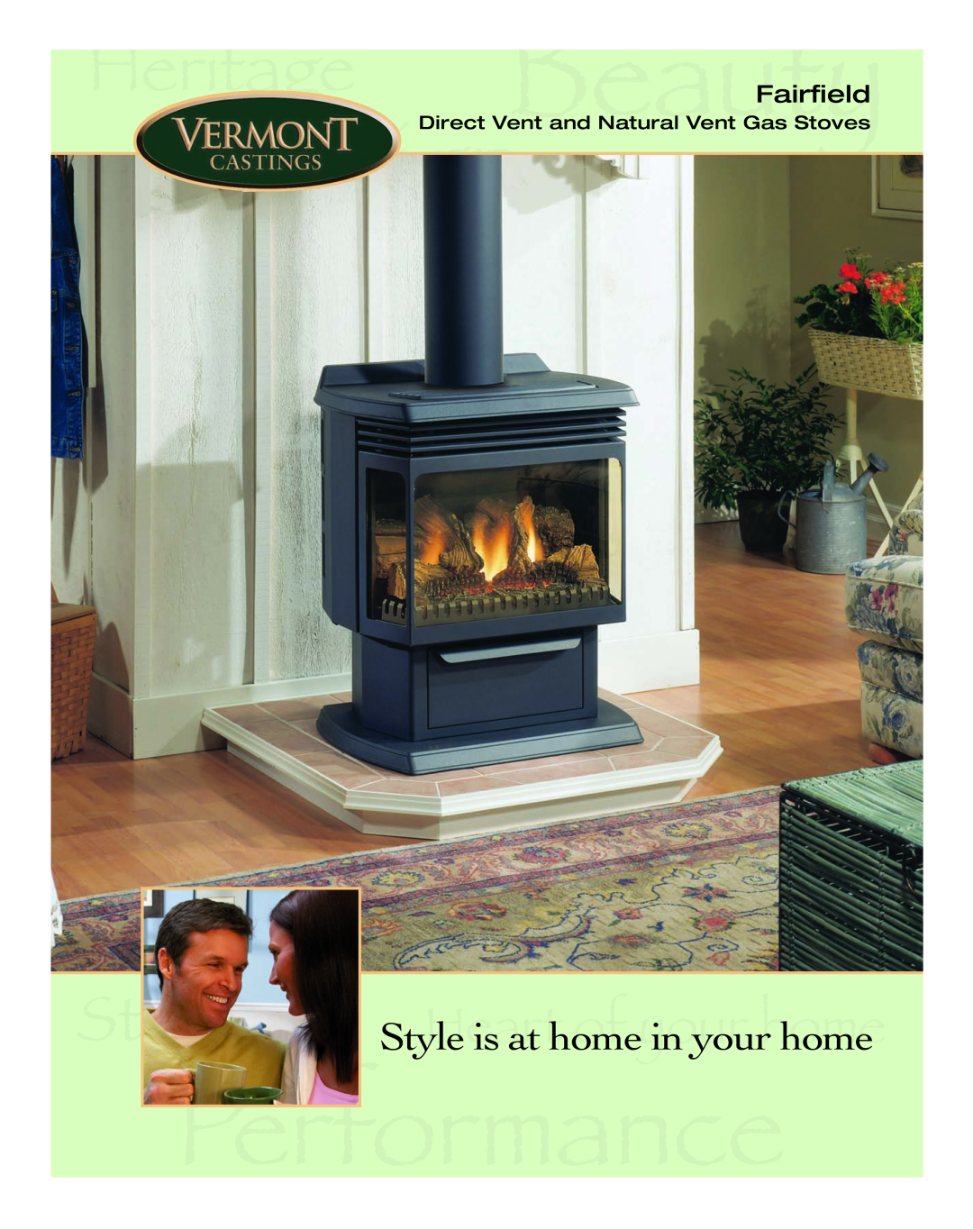 Vermont Casting RFSDV34, RFSDV24 manual Style is at home in your home, Fairfield, Direct Vent and Natural Vent Gas Stoves 