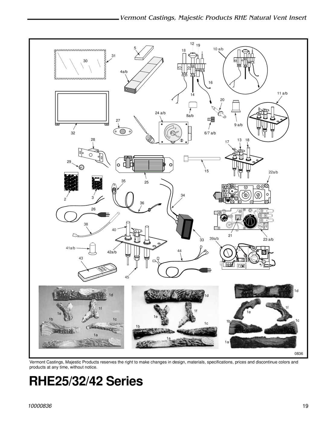 Vermont Casting RHE42, RHE32 installation instructions RHE25/32/42 Series 