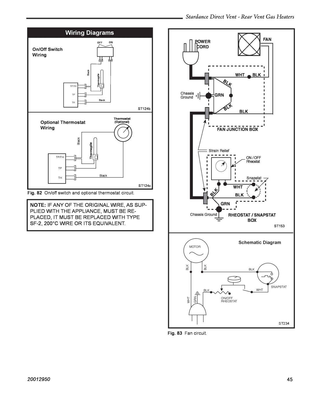Vermont Casting SDDVRCVG Wiring Diagrams, Stardance Direct Vent - Rear Vent Gas Heaters, 20012950, Fan circuit, Power 