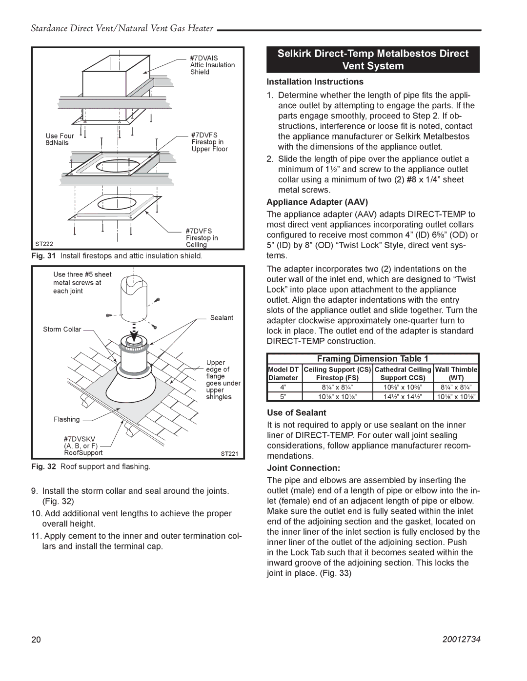 Vermont Casting SDDVT manual Selkirk Direct-Temp Metalbestos Direct Vent System 