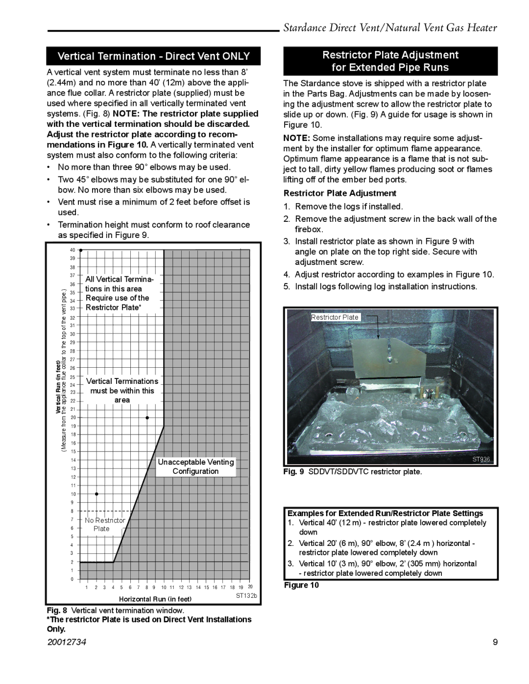 Vermont Casting SDDVT manual Restrictor Plate Adjustment For Extended Pipe Runs 