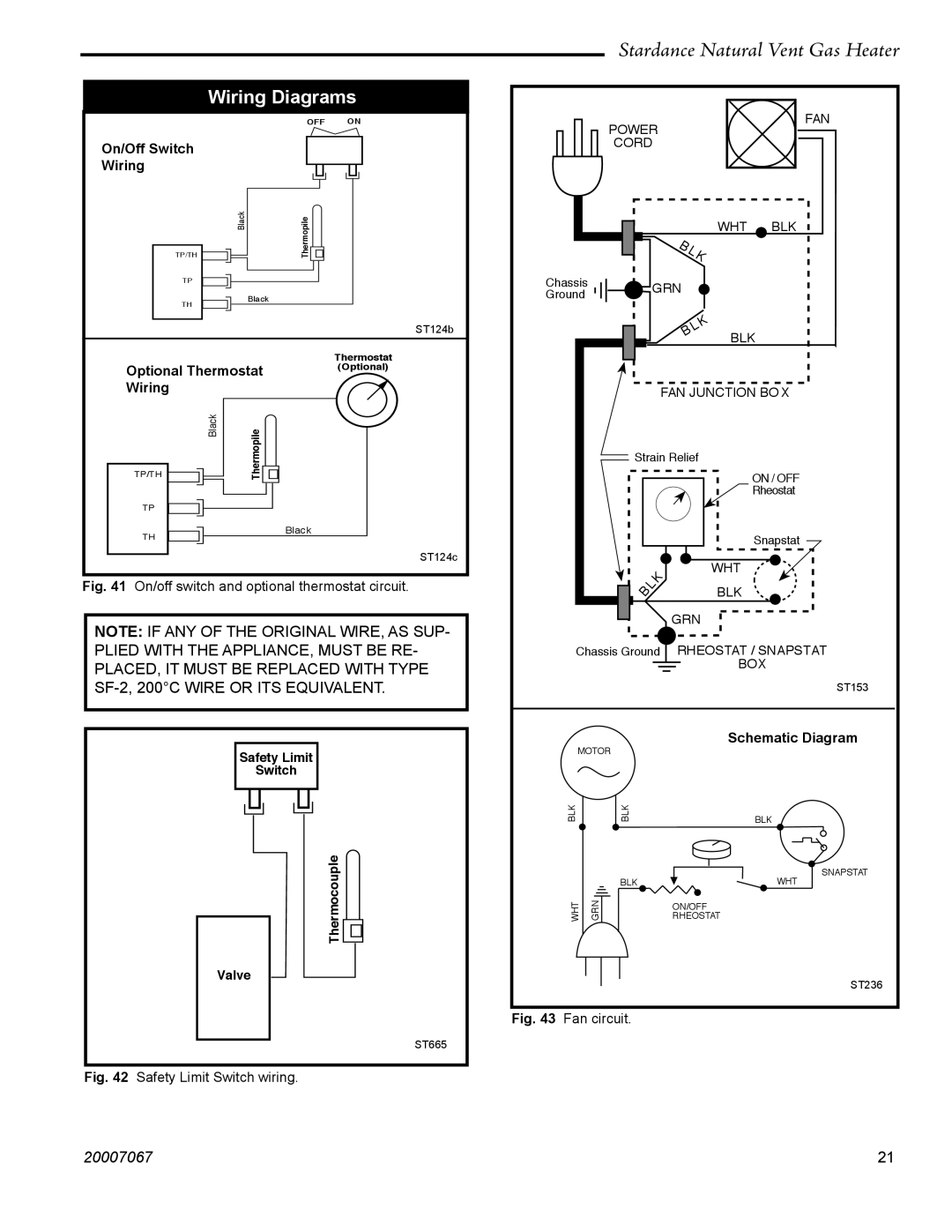 Vermont Casting SNV30 manual Wiring Diagrams, Blk 