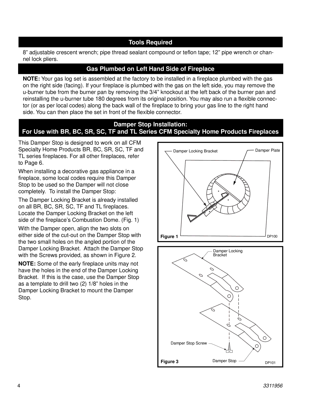 Vermont Casting SR18SHK, SR24SHK, SR30SHK manual Tools Required 