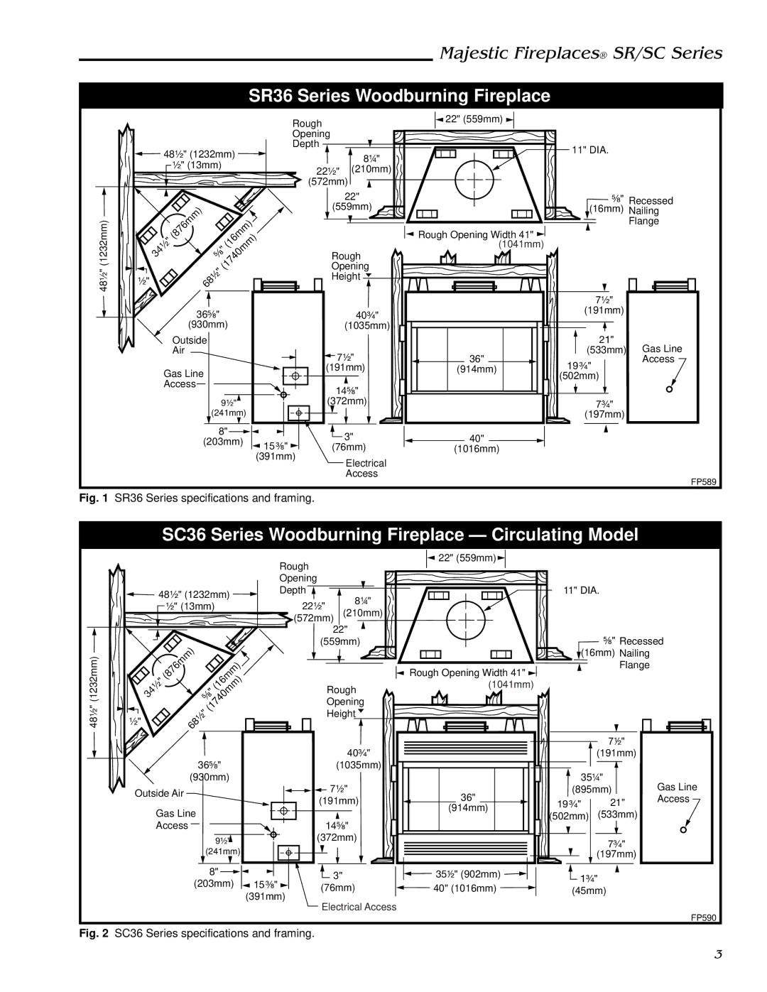 Vermont Casting SC36, SR42, SC42 manual SR36 Series Woodburning Fireplace 